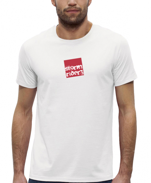 stormriderz tshirt logo-red men white