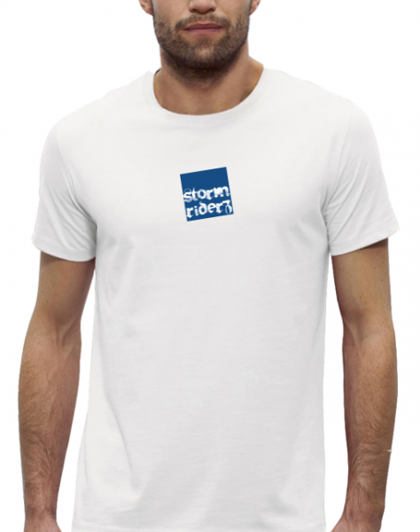 stormriderz tshirt logo-blue men white